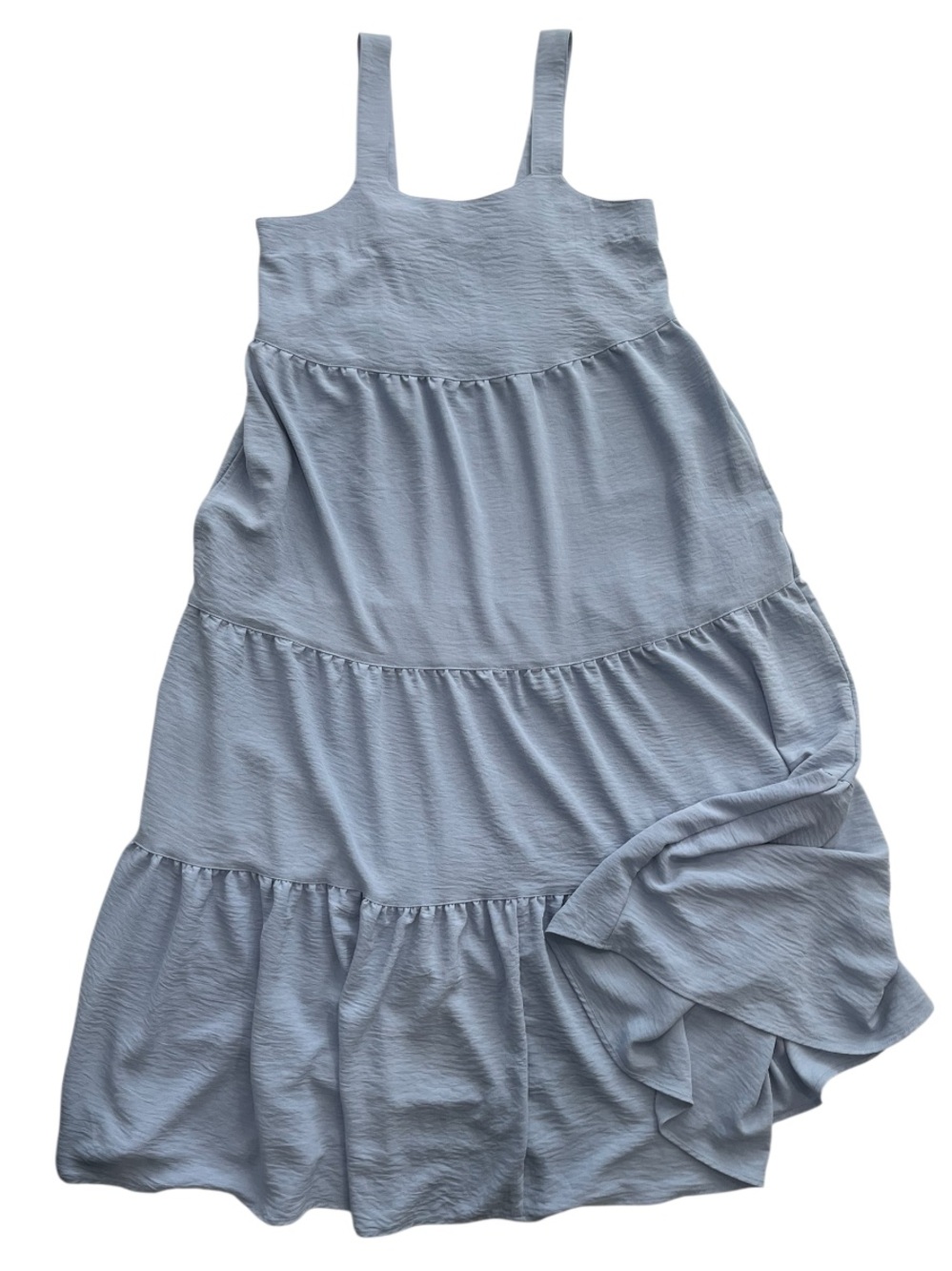 Black Bow Tiered Maxi Dress Blue Size Small